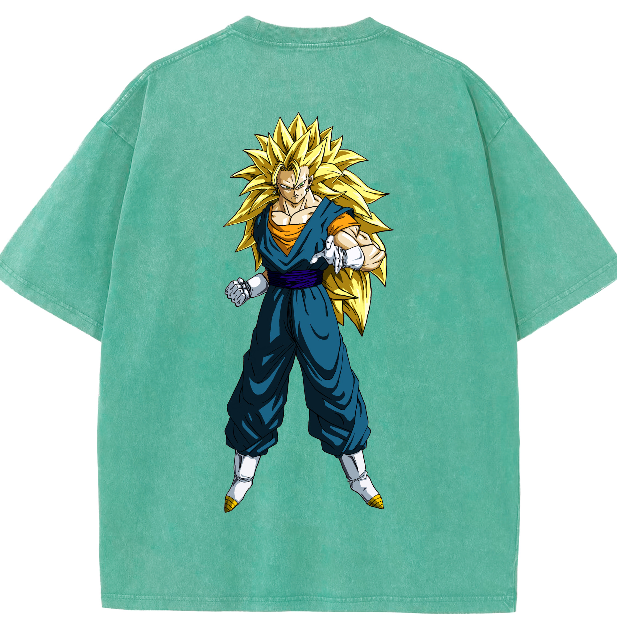 （画像用） ドラゴンボール ベジット DRAGON BALL Vegetto 綿100% ヴィンテージ風 半袖Tシャツ（背面プリント）